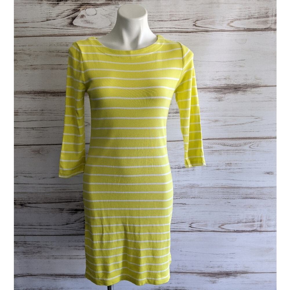 Lord & Taylor Stripe Yellow Casual Dress